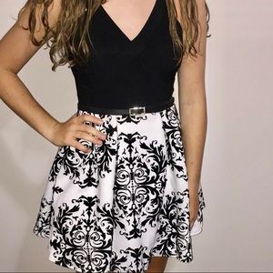 black and white formal dress